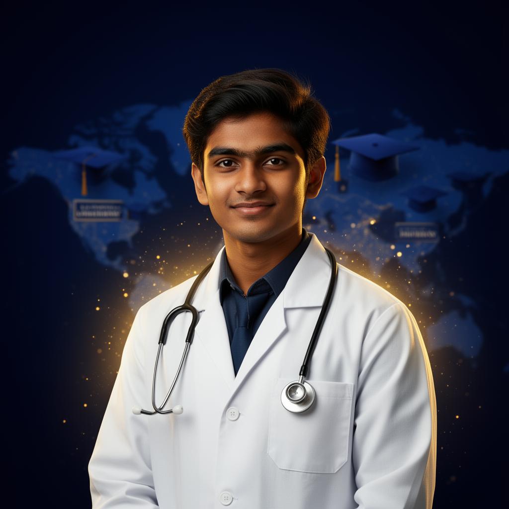 MBBS medical student with stethoscope